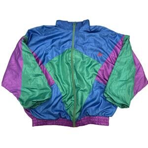 Vintage 80s Puma parachute nylon track jacket removable sleeve lined 27x25 Women